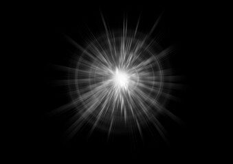 digital lens flare,sun burst on black background