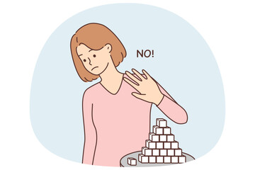 Young woman refuse from sugar