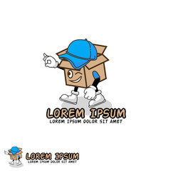 Mascot design template for freight forwarding service isolated on the white background