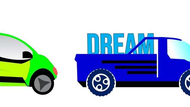 Animated motivational quote about follow your dreams or pursuing dreams
