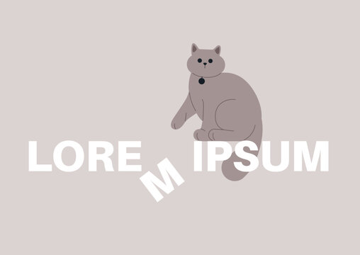 A mischievous cat perched on a sign, playfully dropping one of its letters with a paw