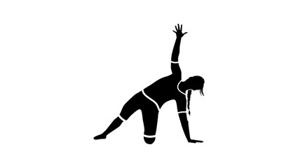 Fototapeta na wymiar fitness training for women, black isolated silhouette