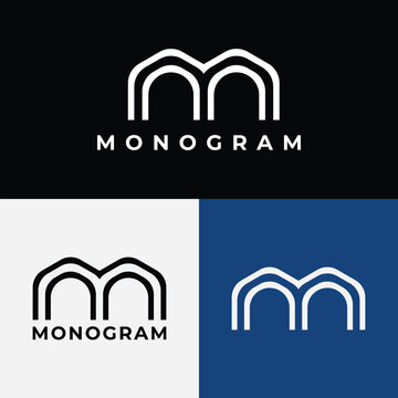 Letter M or MNN vector monogram logo design and iconic symbol