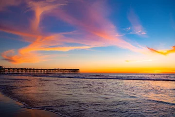 Foto auf Glas pacific beach sunset © tomas del amo