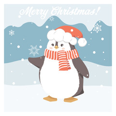 cute penguin christmas card