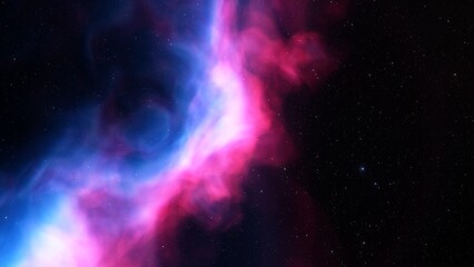 Cosmic background with a blue purple nebula and stars
