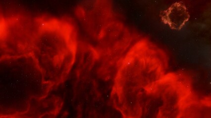 Cosmic background with a blue purple nebula and stars
