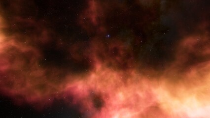 Cosmic background with a blue purple nebula and stars
