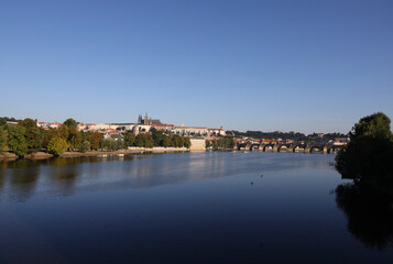 Fototapeta na wymiar View of the Vltava in Prague