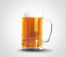 glass of fresh cold yellow beer