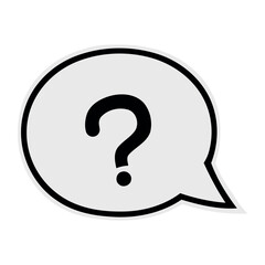 bubble with interrogation isolated on white