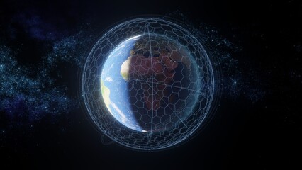 Obraz premium Communication technology for internet business. Global world network and telecommunication on earth