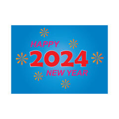 happy new year 2024 icon logo vector design template