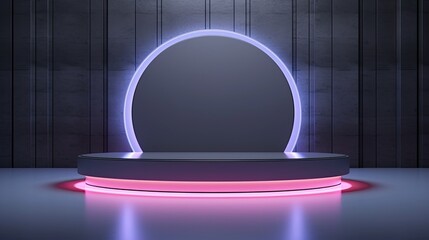 Vibrant Purple Neon Product Podium. Best for Electronics, Artwork, and Fashion 