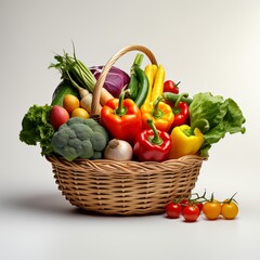 basket of vegetables, fresh vegetables