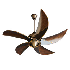 A set of ceiling fans is isolated on a tranperent background, offering a clear view of the objects