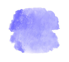 Abstract blue watercolor blot painted background. Isolated.