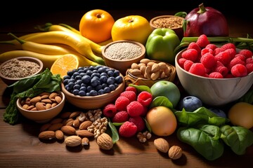 Naklejka na ściany i meble Different fruits and vegetables