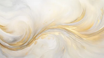 Fotobehang silver and gold on a plain ivory quilted background, copy space, 16:9 © Christian