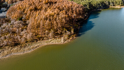 Autumn scenery of Jingyuetan National Forest Park, Changchun, China