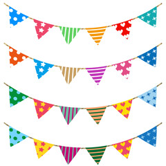 Collection of various garlands, celebration, camping, holiday