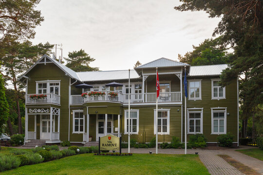 Palanga, Lithuania - August 13, 2023: Retro villa Ramove