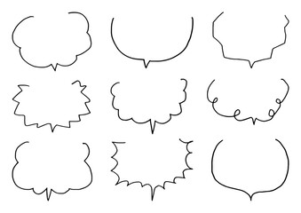 シンプルな吹き出しセット　手描き