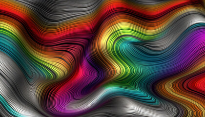Abstract rainbow wave pattern creates modern, vibrant digital wallpaper design generated by AI