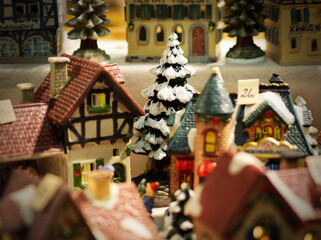 Christmas house miniature in Salzburg market, Austria