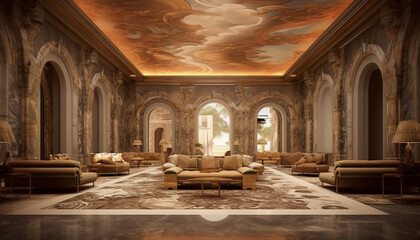 Obraz premium Luxury home interior with elegant old fashioned furniture and gothic decor generated by AI
