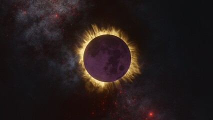 Fototapeta premium View of moon burning in space 3D rendering