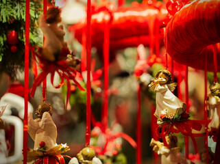 Christmas ornaments in Salzburg market, Austria