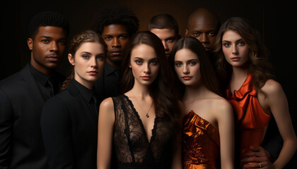 Fototapeta premium A group of young adults in fashionable clothing, looking confident generated by AI