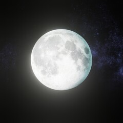 Fototapeta na wymiar Close up of full moon on black background