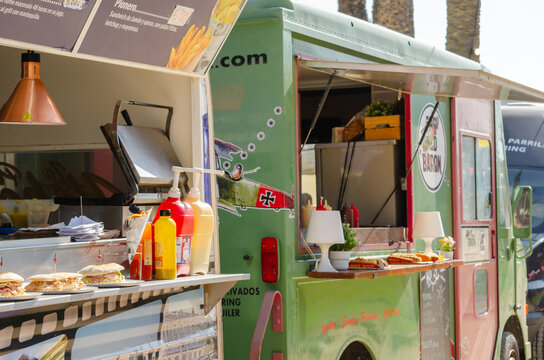 EL EJIDO, SPAIN - 12 OCTOBER 2023 The first edition of the World Food Truck Festival in the small town of El Ejido in the province of Almeria in Spain