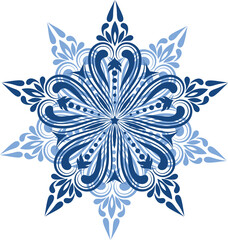 Pattern in a shape of a snowflake. Isolated. 
