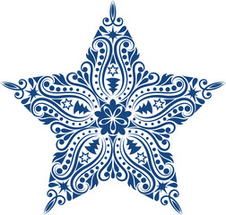 Pattern in shape of a star. 