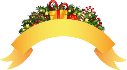 Banner with empty space and Christmas decorations.
