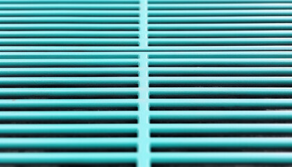 Striped metal blinds on modern window frame create abstract pattern generated by AI