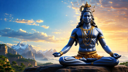 Shiva: The destroyer and at the same time the renewer. - obrazy, fototapety, plakaty