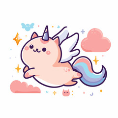 a cute unicorn flat simple icon