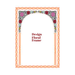 Traditional Indian Mughal decorative motif frame vector pattern