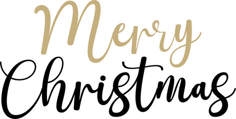 Merry Christmas text, Christmas card, vector illustration