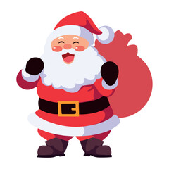 santa claus with gifts bag