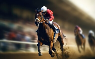 Jockey on a racing horse