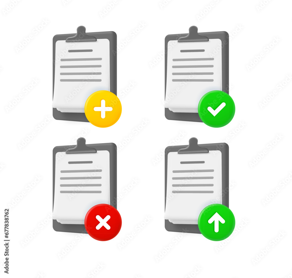 Poster Different calendar icons set with different pictograms. 3d vector icons set
