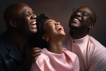 african-american couple with their daughter on father's day