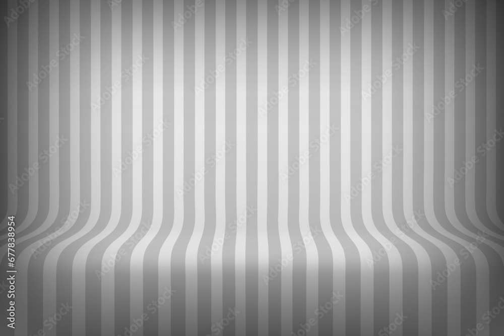 Poster empty studio with stripes on floor and wall. 3d style vector illustration
