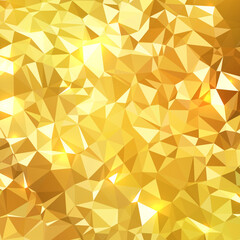 polygonal abstract background with golden triangles