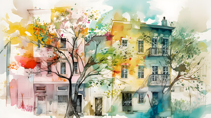 A Watercolor Illustration Capturing the Beauty of a Perfect spring day and a Creative Use of the Golden Ratio